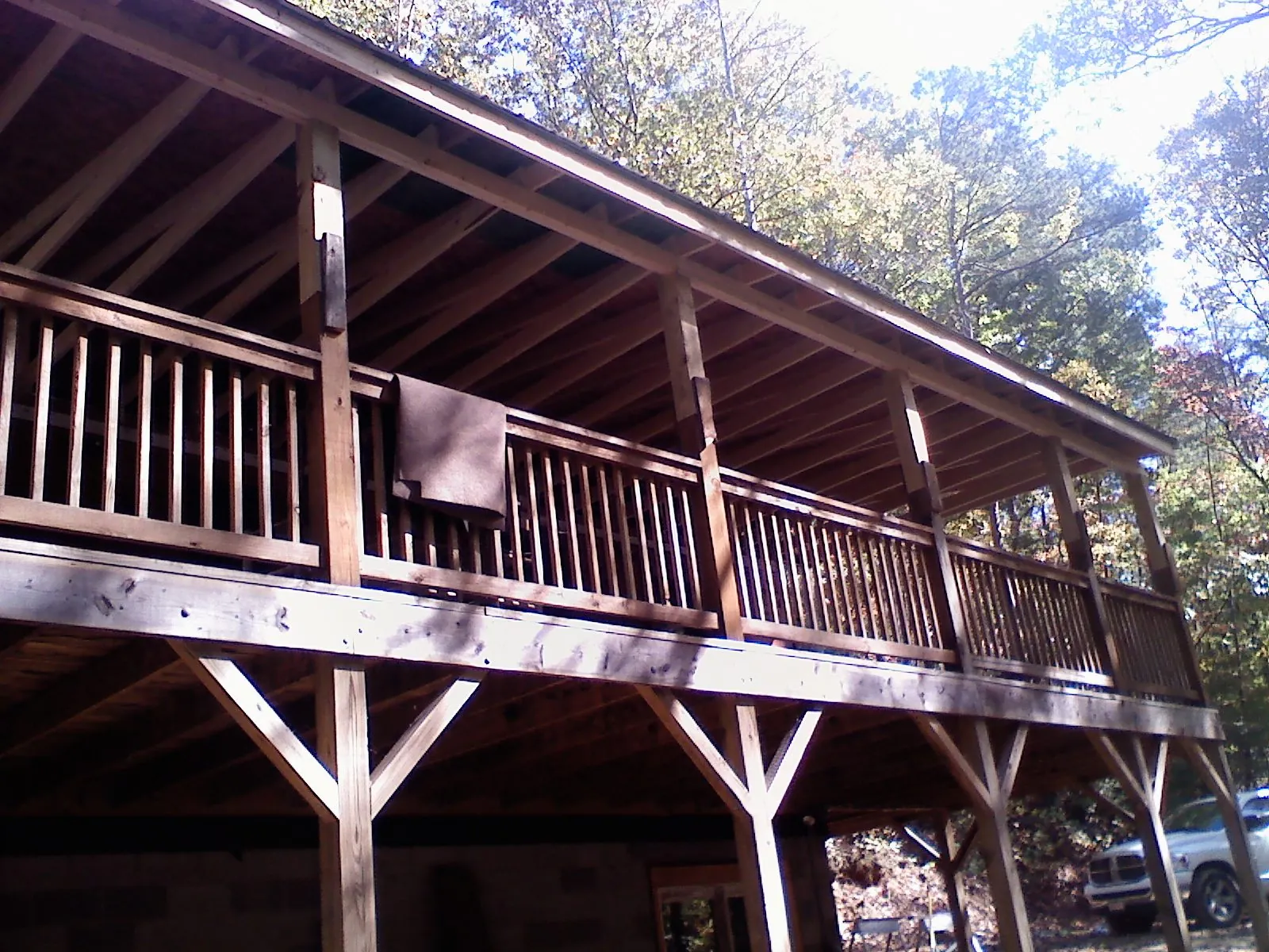 Timber framing under a new elevated porch and deck — Roof Leak Repair in Bremen by Roofing Brothers